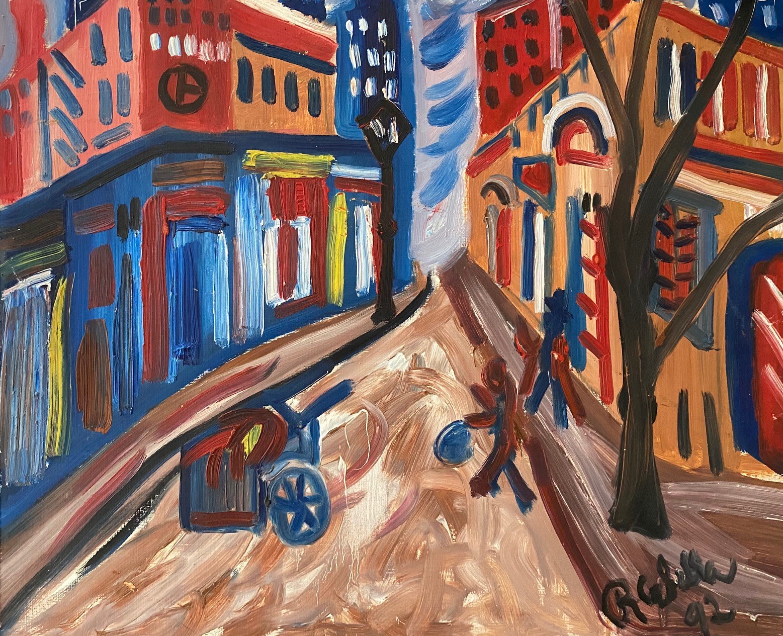 24-Calle con carro 60x50