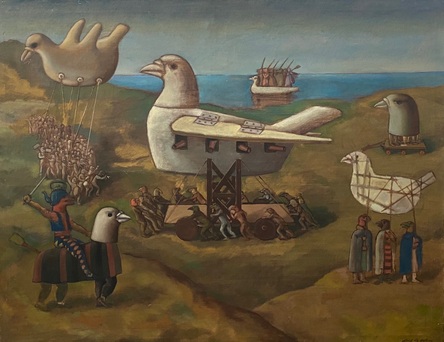 Paisaje y Paloma 146x114 cm